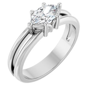 Continuum Sterling Silver 8x4.5 mm Marquise Ring Mounting