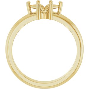 10K Yellow Gold 8x4.5 mm Marquise Ring Mounting – image 4