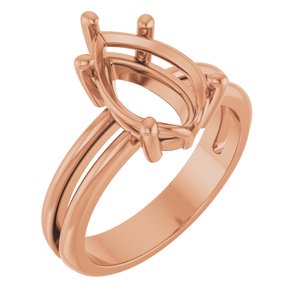 18K Rose Gold 12x8 mm Pear Ring Mounting – image 2
