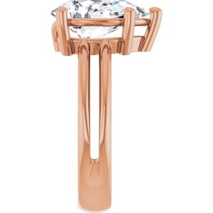 10K Rose Gold 12x8 mm Pear Ring Mounting – image 7