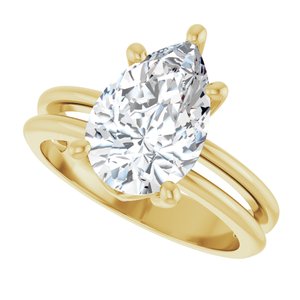 18K Yellow Gold 12x8 mm Pear Ring Mounting – image 8