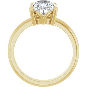 18K Yellow Gold 12x8 mm Pear Ring Mounting – image 3