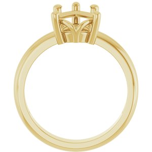 18K Yellow Gold 12x8 mm Pear Ring Mounting – image 4