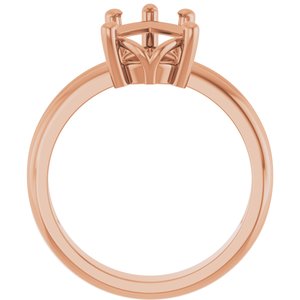 10K Rose Gold 12x8 mm Pear Ring Mounting – image 4
