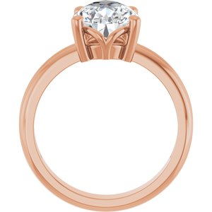 10K Rose Gold 12x8 mm Pear Ring Mounting – image 3