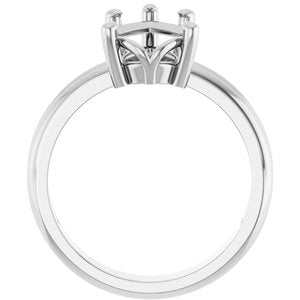 18K White Gold 12x8 mm Pear Ring Mounting – image 4