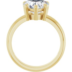 10K Yellow Gold 9x9 mm Heart Ring Mounting – image 3