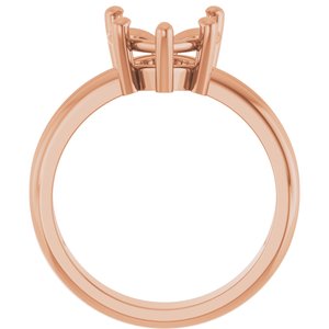 10K Rose Gold 9x9 mm Heart Ring Mounting – image 4