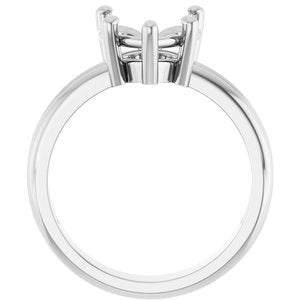 10K White Gold 9x9 mm Heart Ring Mounting – image 4