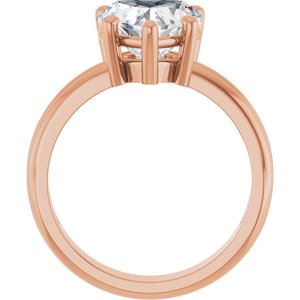 14K Rose Gold 9x9 mm Heart Ring Mounting – image 3
