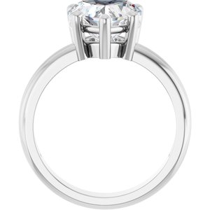 14K X1 White Gold 9x9 mm Heart Ring Mounting – image 3