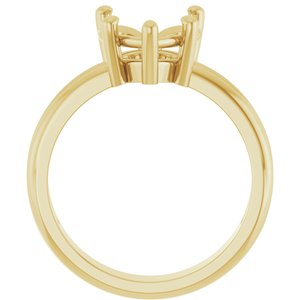 10K Yellow Gold 9x9 mm Heart Ring Mounting – image 4