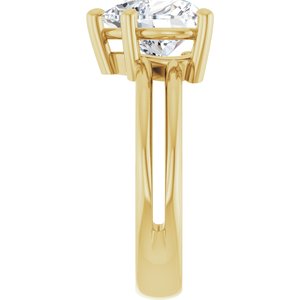 10K Yellow Gold 9x9 mm Heart Ring Mounting – image 7
