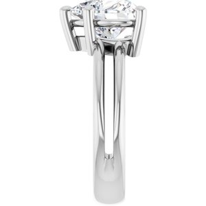 Platinum 9x9 mm Heart Ring Mounting – image 7