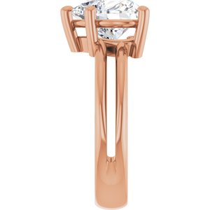 14K Rose Gold 9x9 mm Heart Ring Mounting – image 7