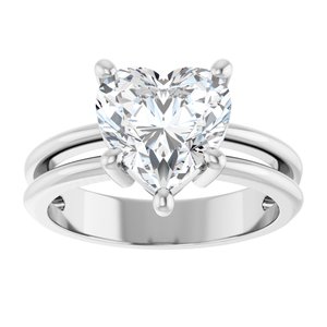 Platinum 9x9 mm Heart Ring Mounting – image 5