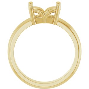 14K Yellow Gold 9x7 mm Elongated Cushion Ring Mounting – image 4
