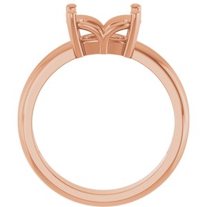 10K Rose Gold 9x7 mm Elongated Cushion Ring Mounting – image 4