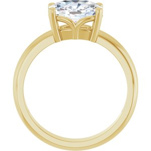 18K Yellow Gold 9x7 mm Elongated Cushion Ring Mounting – image 3