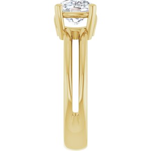 18K Yellow Gold 9x7 mm Elongated Cushion Ring Mounting – image 7