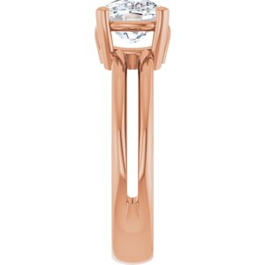 14K Rose Gold 9x7 mm Elongated Cushion Ring Mounting – image 7