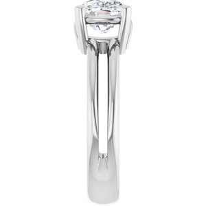 Continuum Sterling Silver 9x7 mm Elongated Cushion Ring Mounting – image 7