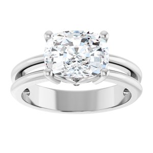 Continuum Sterling Silver 9x7 mm Elongated Cushion Ring Mounting – image 5