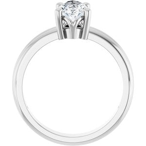 14K X1 White Gold 10.5x5.5 mm Pear Ring Mounting – image 3