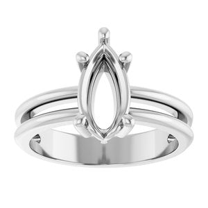 14K X1 White Gold 10.5x5.5 mm Pear Ring Mounting – image 6