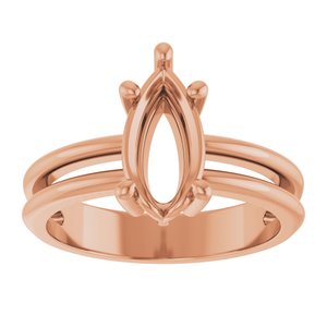 14K Rose Gold 10.5x5.5 mm Pear Ring Mounting – image 6