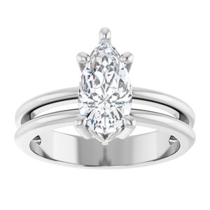 18K White Gold 10.5x5.5 mm Pear Ring Mounting – image 5