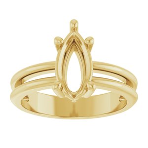 14K Yellow Gold 10.5x5.5 mm Pear Ring Mounting – image 6