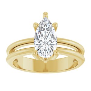 18K Yellow Gold 10.5x5.5 mm Pear Ring Mounting – image 5