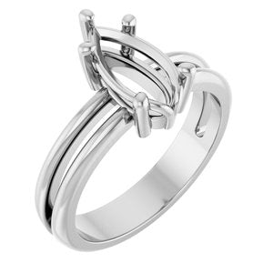10K White Gold 10.5x5.5 mm Pear Ring Mounting – image 2