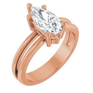 18K Rose Gold 10.5x5.5 mm Pear Ring Mounting