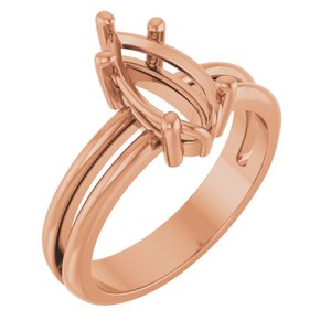 18K Rose Gold 10.5x5.5 mm Pear Ring Mounting – image 2