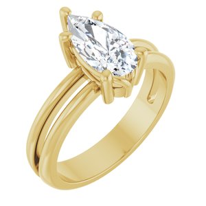 14K Yellow Gold 10.5x5.5 mm Pear Ring Mounting