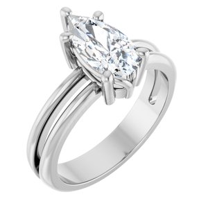 14K White Gold 10.5x5.5 mm Pear Ring Mounting