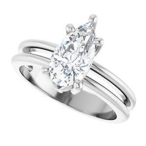 10K White Gold 10.5x5.5 mm Pear Ring Mounting – image 8