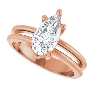 18K Rose Gold 10.5x5.5 mm Pear Ring Mounting – image 8