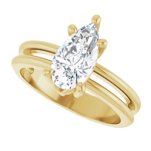 14K Yellow Gold 10.5x5.5 mm Pear Ring Mounting – image 8
