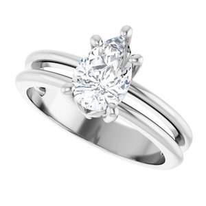 14K White Gold 8.5x5.5 mm Pear Ring Mounting – image 8