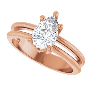 10K Rose Gold 8.5x5.5 mm Pear Ring Mounting – image 8