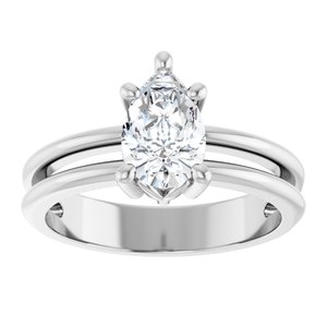 10K White Gold 8.5x5.5 mm Pear Ring Mounting – image 5