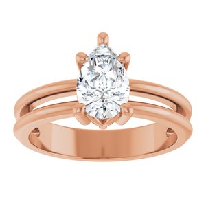 10K Rose Gold 8.5x5.5 mm Pear Ring Mounting – image 5