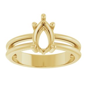 10K Yellow Gold 8.5x5.5 mm Pear Ring Mounting – image 6