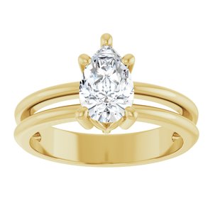 14K Yellow Gold 8.5x5.5 mm Pear Ring Mounting – image 5