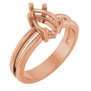 18K Rose Gold 8.5x5.5 mm Pear Ring Mounting – image 2