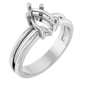 Platinum 8.5x5.5 mm Pear Ring Mounting – image 2