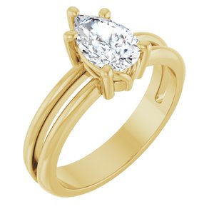 14K Yellow Gold 8.5x5.5 mm Pear Ring Mounting